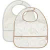 Image de Jollein Lot de 2 bavoirs imperméables pour bébé - Motif éléphant - Avec fermeture