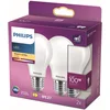 Image de Philips LED Lamp Mat - 100 W - E27 - Warmwit Licht - 2 stuks