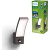 Image de Philips Outdoor Led Wandlamp Splay Incl. Sensor - 12W - Antraciet - Koel Wit Licht 4.000K - IP44 Weerbestendig
