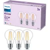 Image de Philips Classic LED Lamp E27 - Koelwit Licht - 60 W - Transparant - 3 Lampen