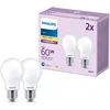 Image de Philips LED Lamp E27 - Warmwit Licht - 60 W - Mat - 2 Lampen