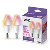 Image de WiZ Kaarslamp 2-pack - Gekleurd en Wit Licht - Slimme LED Verlichting - E14 fitting - 40W - Mat - Wi-Fi