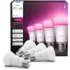 Image de Philips Hue Ampoule LED connectée A60, White and color, Culot E27, 6 W, Spectre complet 1000-2000 K, 810 lumens, Intensité variable, Compatible avec Alexa, Google Assistant et Apple Home, pack de 4