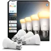 Image de Philips Hue Ampoule LED connectée A60, White Ambiance, Culot E27, 6 W, Spectre complet 1000-2000 K, 810 lumens, Intensité variable, Compatible avec Alexa, Google Assistant et Apple Home, pack de 4