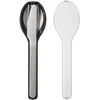 Image de Mepal - Set de Couverts 3 Pièces Ellipse - Set de Couverts à Emporter - Composé d'un Couteau, d'une Fourchette et d'une Cuillère - Avec Étui de Voyage - Acier Inoxydable - Nordic Black