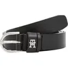 Image de Tommy Hilfiger Ceinture en cuir Essential Effortless 2,5 cm pour femme, Noir (noir), 90