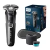 Image de Philips Rasoir électrique S5000 pour homme Wet & Dry, avec tondeuse rétractable, station de nettoyage, coffret de voyage et cartouche Quick Clean (modèle S5898/50)