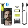 Image de Philips OneBlade 360 Tondeuse pour barbe et corps, tondeuse électrique pour homme, épilation masculine, 2 lames, 5 longueurs, 60 minutes d'utilisation avec 1 heure de charge, QP4631/30