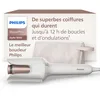 Image de Philips WavePro 9000   technologie SenseIQ et cylindre réglable pour boucles et ondulations, modelage des mèches à 360° pour un style qui dure, pochette beauté, coloris blanc, modèle BHB968/10