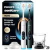 Image de Philips Sonicare DiamondClean 9000 nouvelle génération brosses à dents électriques avec capteur de zone, capteur de pression, 21 réglages, coloris blanc argent/vert profond, pack de 2, HX9216/89