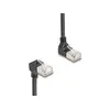 Image de Delock RJ45 câble de réseau Cat.6A S/FTP fin coudé 90° haut / haut 0.5 m noir