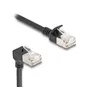 Image de Delock RJ45 câble de réseau Cat.6A S/FTP fin coudé 90° haut / droit 0.5 m noir
