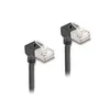 Image de Delock RJ45 câble de réseau Cat.6A S/FTP fin coudé 90° bas / bas 1 m noir