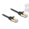 Image de Delock Câble de réseau RJ45 plat avec chemise tressée Cat.6A U/FTP mâle - mâle 0.5 m noir