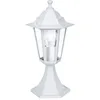 Image de EGLO Borne lumineuse Laterna 5, potelet éclairage extérieur pour jardin et terrasse, luminaire d extérieur en fonte d aluminium blanc et verre, lampadaire lanterne, douille E27, IP44