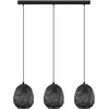 Image de EGLO Suspension Dembleby 1, lampe suspendue 3 flammes vintage, nature