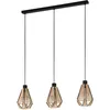 Image de EGLO Suspension luminaire Adwickle, lustre en tissu à 3 lampes pour salon