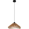 Image de EGLO Suspension luminaire Lavister, lampe de plafond suspendue au style japonais, lustre pour salle à manger, métal noir et papier enroulé naturel, FSC, douille E27, Ø 39 cm