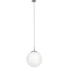 Image de EGLO Suspension luminaire Rondo, lustre suspendu en acier nickel-mat, boule en verre opale mat blanc, lampe de salon ou salle à manger, douille E27, Ø 25 cm