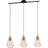 Image de EGLO Lustre TARBES, suspension à 3 flammes vintage au look rétro, matériau acier, couleur cuivre, noir, douille E27