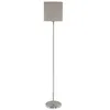 Image de EGLO Lampadaire Pasteri, lampadaire textile 1 flamme, lampadaire en acier et tissu, couleur : nickel mat, taupe, prise : E27, interrupteur à pied inclus