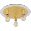 Image de EGLO Plafonnier LED Passano à 3 ampoules - Vintage Rétro - Lampe de salon en métal blanc doré - Lampe de chambre à coucher avec douille E27 - Diamètre : 45 cm