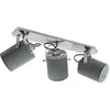 Image de Eglo Villabate Gris 3 Spot Design 98141 Acier Nickel Satiné Tissu 30 W
