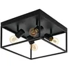Image de EGLO Luminaire plafonnier Silentina, 4 lampes, lustre au style industriel