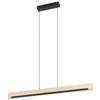 Image de EGLO LED suspension Camacho, lampe suspendue 1 flamme dimmable, suspension | en acier, bois et plastique, lampe de table à manger noire, naturelle, blanche, lampe de séjour suspendue