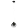 Image de EGLO Suspension Oilella 1 flamme verre fumé métal noir-gris laiton, boule