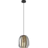 Image de EGLO Suspension luminaire Encinitos, lustre chambre en métal noir et laiton brossé, plafonnier salon ou salle à manger, douille E27, Ø 25,5 cm