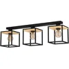 Image de EGLO Luminaire plafonnier Libertad à 3 lampes, lampe de salon en métal noir
