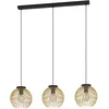 Image de EGLO Suspension luminaire Venezuela, lustre à 3 lampes pour salon et salle à manger, plafonnier élégant à suspendre en métal noir et doré, lampe de plafond en fil métallique, douille E27