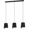 Image de EGLO Suspension luminaire Bolivia, lustre à 3 lampes pour salon et salle à manger, plafonnier à suspendre en métal noir et couleur sable, douille E27