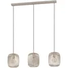 Image de EGLO Suspension luminaire Romazzina, lustre à 3 lampes pour salon et salle à manger, plafonnier à suspendre en métal couleur sable, lampe de plafond avec douille E27