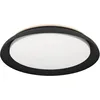 Image de EGLO Penjamo 1 Lampe de plafond encastrable ronde pour couloir et salon en métal noir, plastique blanc et chêne blanc chaud Diamètre 46,5 cm