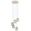Image de EGLO Suspension luminaire Romazzina, lampe à susprendre pour table à manger, plafonnier suspendue à 5 lampes, lustre chambre et salle à manger, métal couleur sable, douille E27