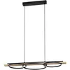 Image de EGLO Suspension luminaire LED Boyal, lustre chambre à 3 flammes, plafonnier dimmable en métal noir, bois flambé et plastique pour salon ou salle à manger, douille E27, certifié FSC