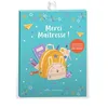 Image de Merci maîtresse !: Pochette avec 3 lettres à compléter, 1 planche d’autocollants, 6 cartes à colorier et 3 enveloppes à décorer