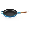 Image de Le Creuset Poêle à frire en Fonte Émaillée avec poignée en bois, 28 cm, Azure, 20258282200422