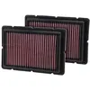 Image de K&N Filtre à air de remplacement compatible avec Ferrari 360 3.6 1999-2005, F430 4.3 2005-2010 (ensemble de 2 pièces) (33-2494)