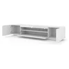 Image de Meuble TV Bas Universel Aura 200 cm à Suspendre ou à Poser sideboeard Blanc Mat / Blanc Brillant sans LED
