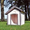 Image de Niche Chien en Bois Moderne de Haute Qualite en Bois Massif résistant aux intempéries modèle Bella avec 3 Tailles au Choix (M Bella 221)