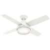 Image de Hunter Fan Dante, 112 cm, ventilateur de plafond pour intérieur avec lumière et télécommande, finition blanc frais, idéal pour l'été et l'hiver, modèle 50630