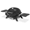 Image de Weber Q 1200N Barbecue à gaz avec tablettes latérales/Grill léger pour Camping, terrasses et balcons, avec brûleur Haute Performance, grilles en Fonte émaillée et allumage électronique, Noir Minuit