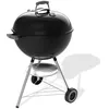 Image de Weber Kettle Barbecue au charbon de bois/couvercle et chaudron émaillés en porcelaine, surface de cuisson de 57 cm, système de nettoyage One Touch, thermomètre de couvercle, trépied et roues, noir