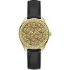 Image de Guess G Gloss Montre Femme Acier Doré Cuir Noir GW0608L2