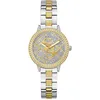 Image de Guess G Lace GW0944L3 Montre-bracelet pour femme avec zircone, bracelet bicolore en acier inoxydable, verre minéral, cadran bicolore, 3 bar, diamètre du boîtier : 34 mm