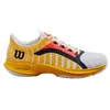 Image de Wilson Hurakn Pro, Chaussures de padel pour homme, White Old Gold Fiery Coral, 40.5 EU