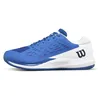Image de Wilson Rush PRO ACE Chaussures de tennis pour homme, bleu/blanc/noir, pointure 45, Deja Vu Bleu Blanc Noir, 43.5 EU